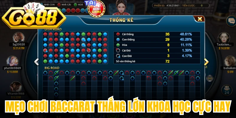 Mẹo chơi Baccarat thắng lớn khoa học cực hay