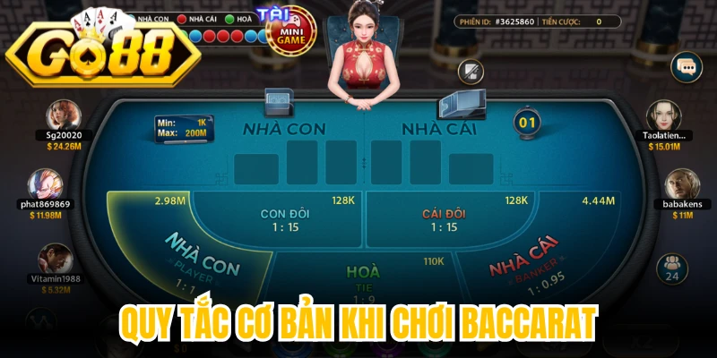 Quy tắc cơ bản khi chơi Baccarat
