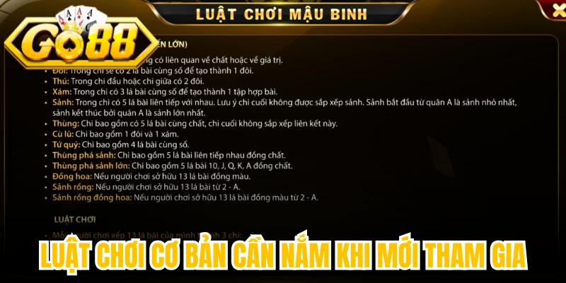 Luật chơi cơ bản cần nắm khi mới tham gia