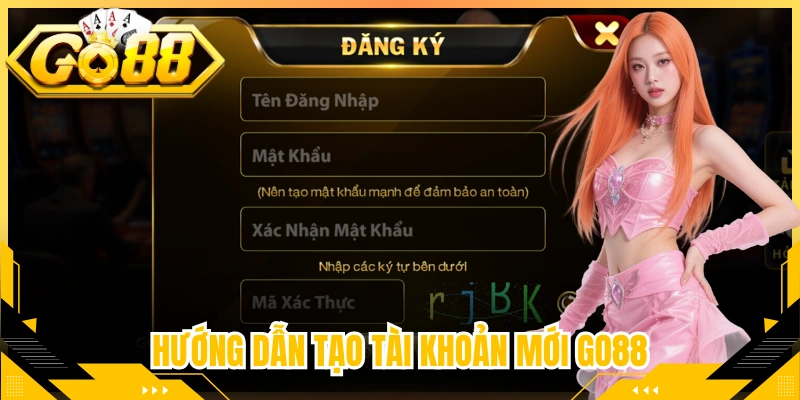 Hướng dẫn tạo tài khoản mới Go88