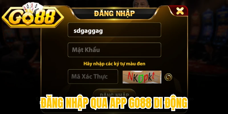 Đăng nhập qua app Go88 di động