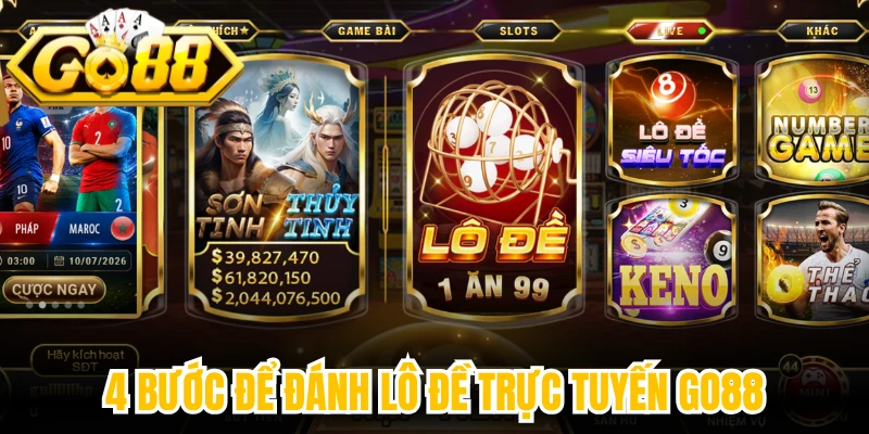 4 bước để đánh lô đề trực tuyến Go88